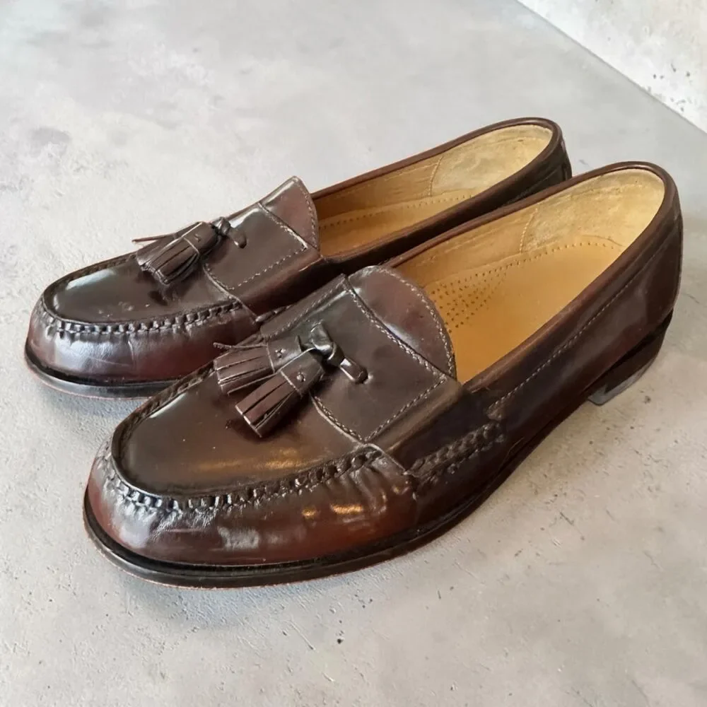 Cole Haan Pinch Tassel Loafers Men's 11B Brown Leather Dress Shoes 03507